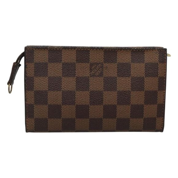LOUIS VUITTON Damier Ebene Marais Pouch LV Auth - Picture 1 of 14
